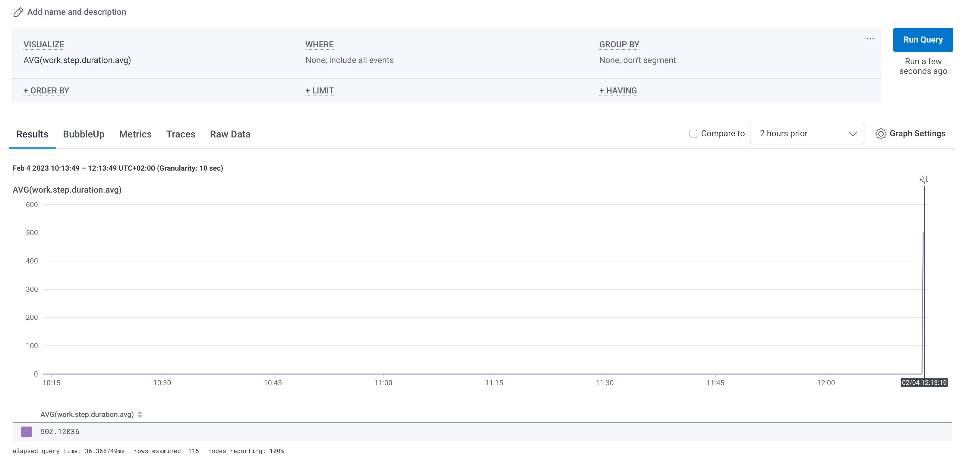 Honeycomb Metrics Example