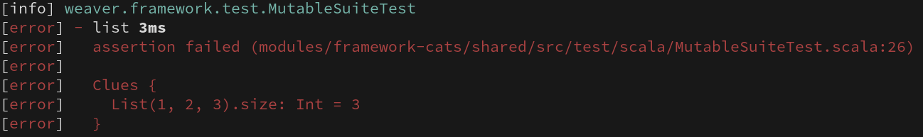 Error message produced by the expect macro